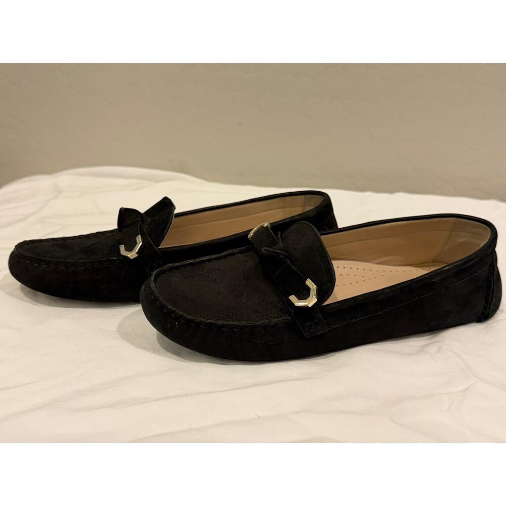 Cole Haan Womens 7B Black Nubuck Driving Loafers Moc Toe Slip On Comfort - Picture 5 of 8